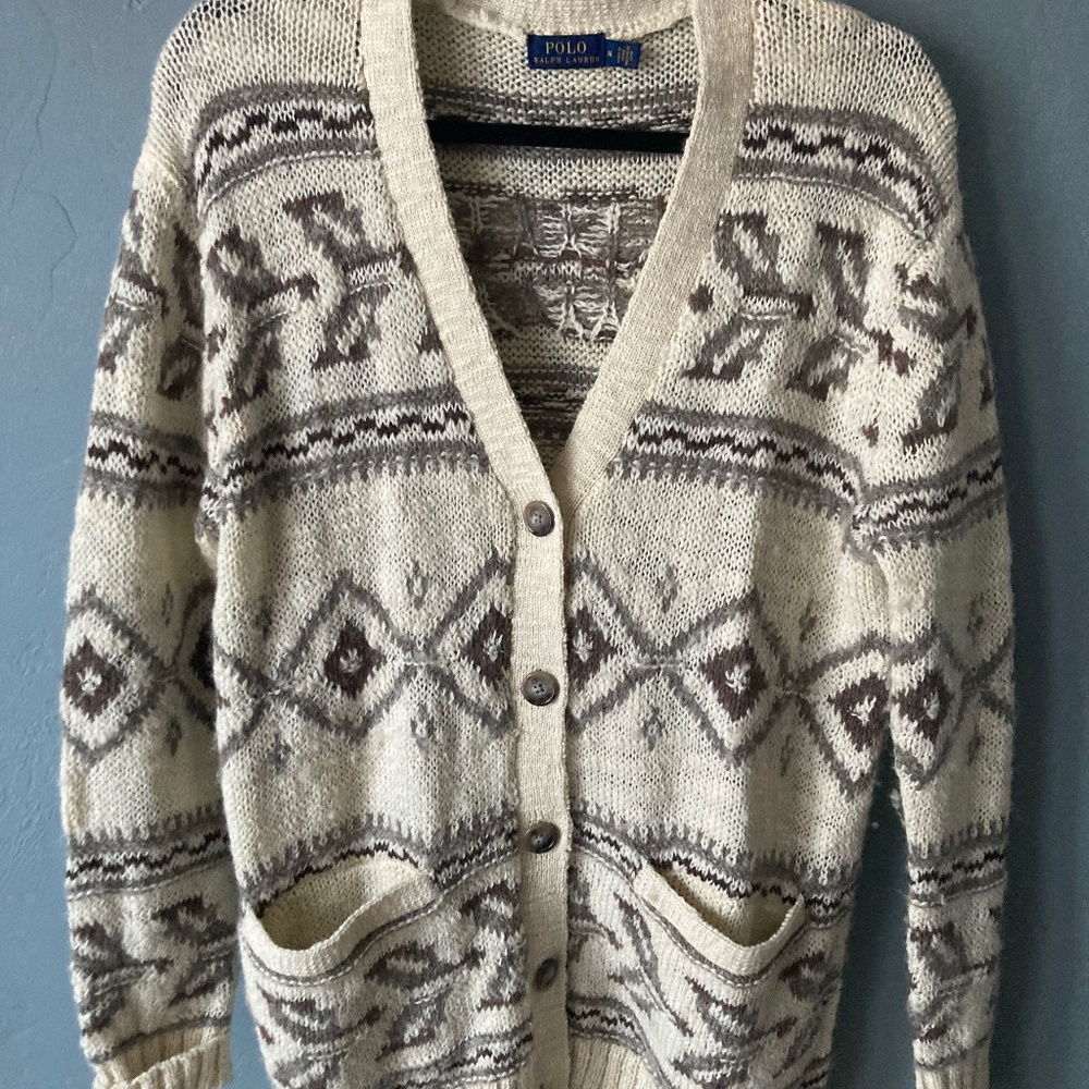 Polo sweater Fair Isle button front